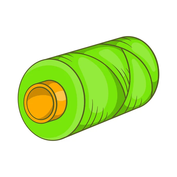 绿色筒管，线程图标，卡通风格 — 图库矢量图片
