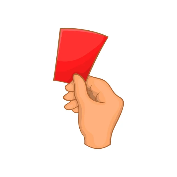 Red card football icon, cartoon style — Stock Vector