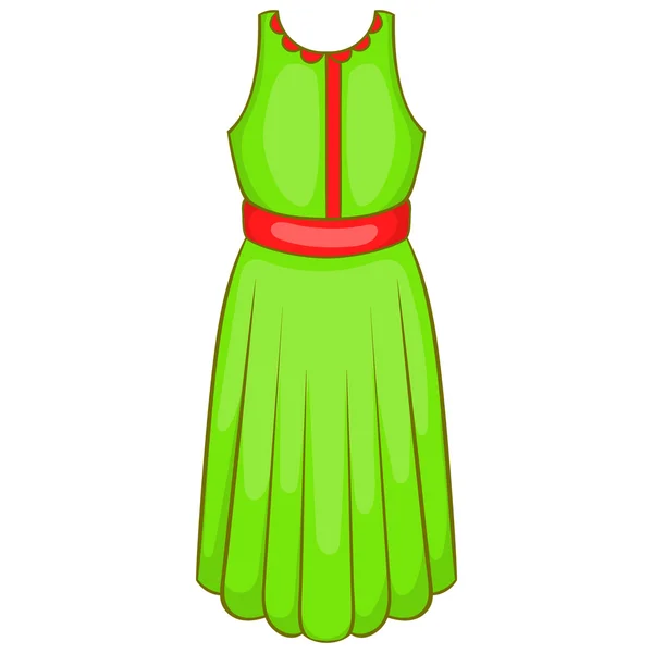 Grüne Kleid-Ikone, Cartoon-Stil — Stockvektor