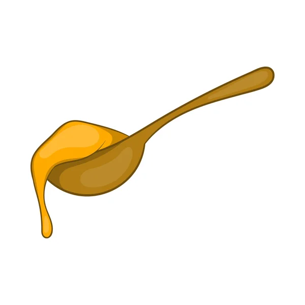 Cuchara de miel icono, estilo de dibujos animados — Vector de stock