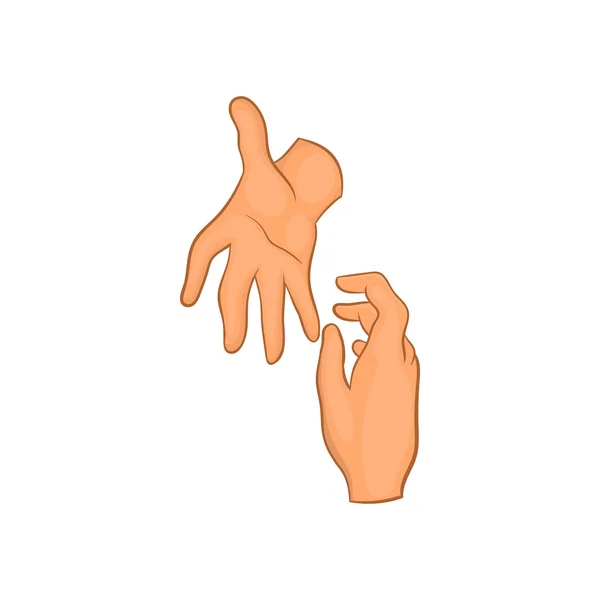 Icono de mano de ayuda, estilo de dibujos animados — Vector de stock