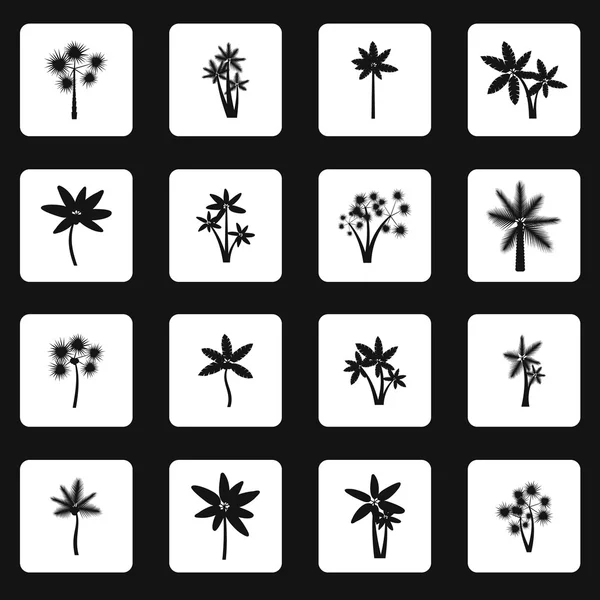 Set de iconos de palma, estilo simple — Vector de stock