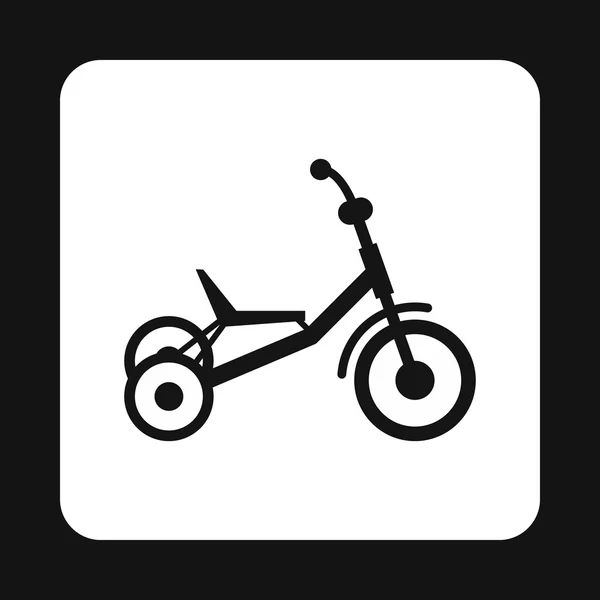 Trehjuling ikon, enkel stil — Stock vektor