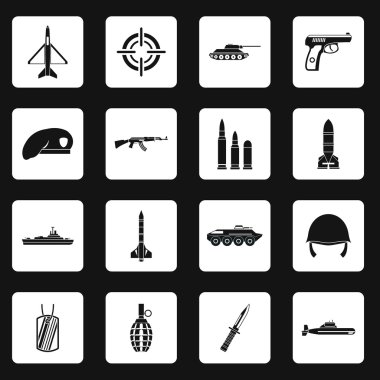 Savaş Icons set, basit tarzı