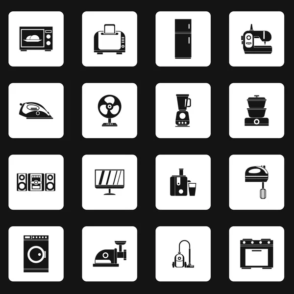Conjunto de iconos de electrodomésticos, estilo simple — Archivo Imágenes Vectoriales