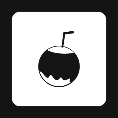 Hindistan cevizi kokteyl simgesi, basit tarzı