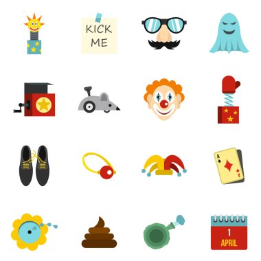 Nisan bir gün Icons set, düz stil