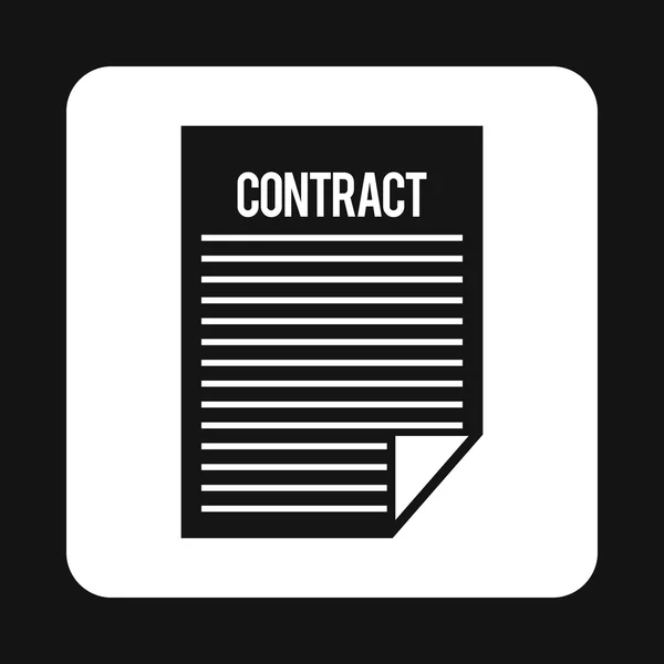 Icono del contrato, estilo simple — Vector de stock