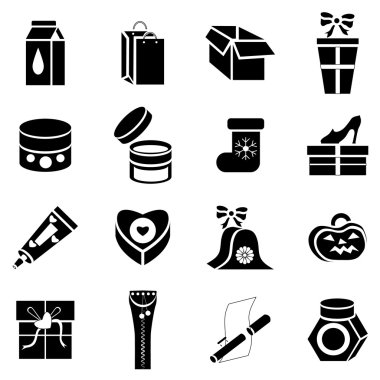 Ambalaj Icons set, basit tarzı