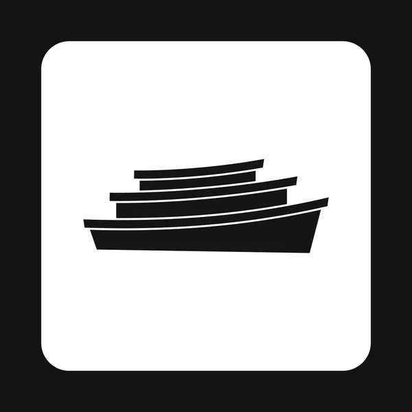 Wooden boats icon, simple style — Stock Vector