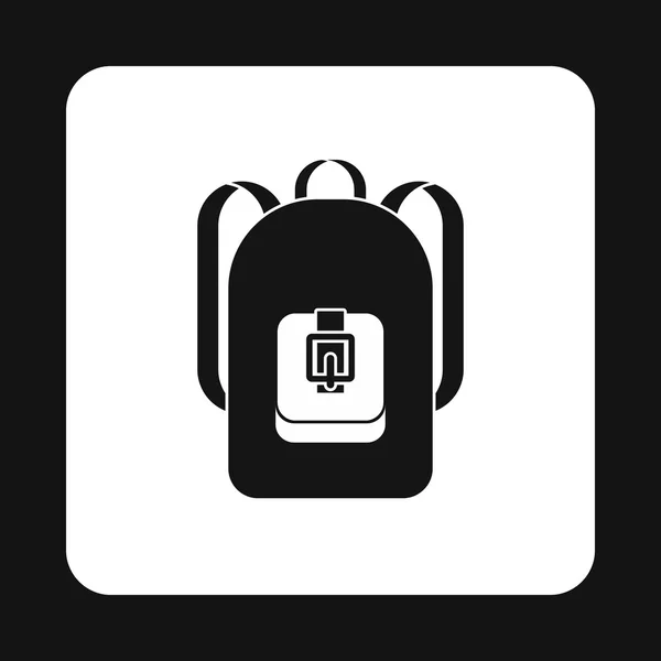 Ícone de mochila escolar, estilo simples — Vetor de Stock