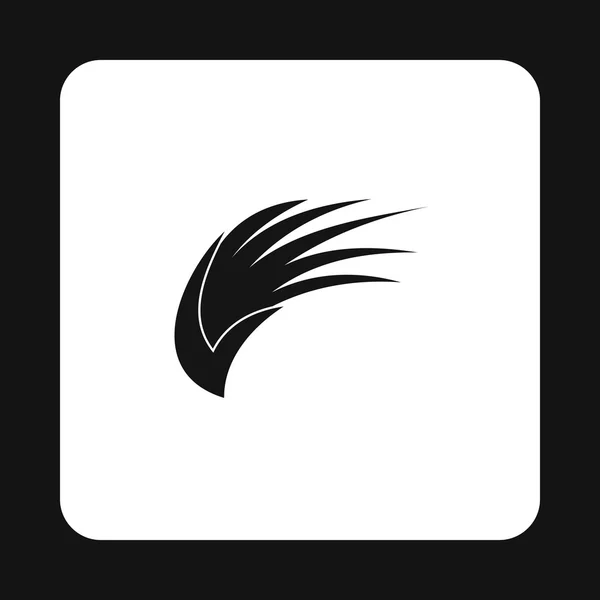 Czarne ptaki długie skrzydła z piór ikona — Wektor stockowy