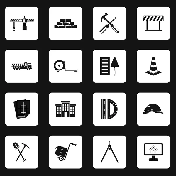 Conjunto de iconos de construcción, estilo simple — Vector de stock