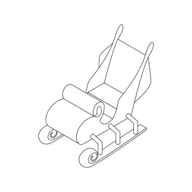 Noel kızak Santa simgesinin, anahat stili