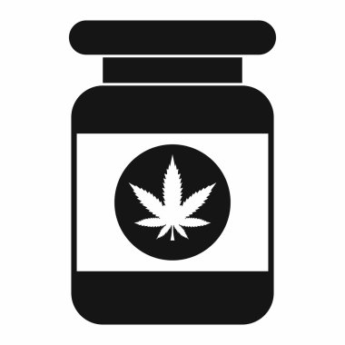 Toz esrar simgesi, basit tarzı kavanoz