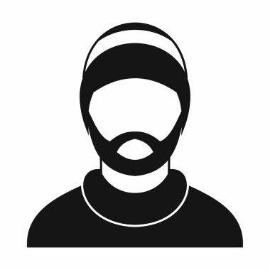 Sakallı adam avatar simge, basit tarzı