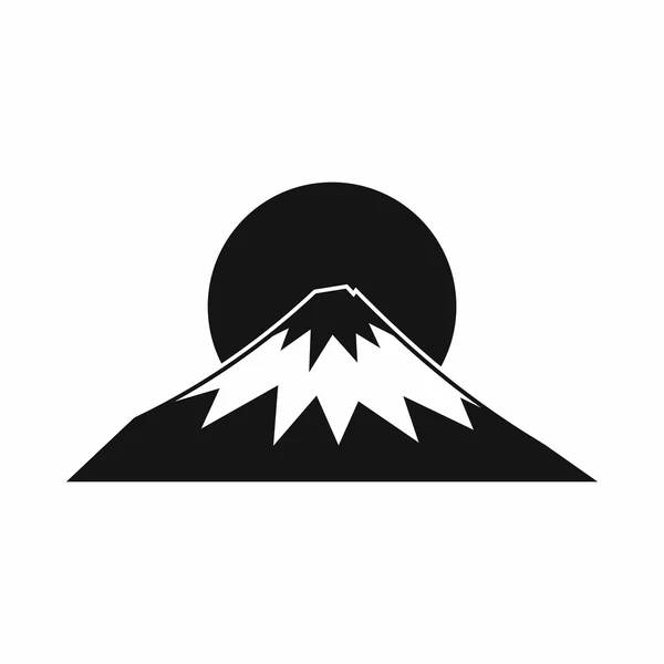Solen och berget ikon, enkel stil — Stock vektor