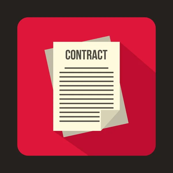Företag kontrakt ikon, platt stil — Stock vektor