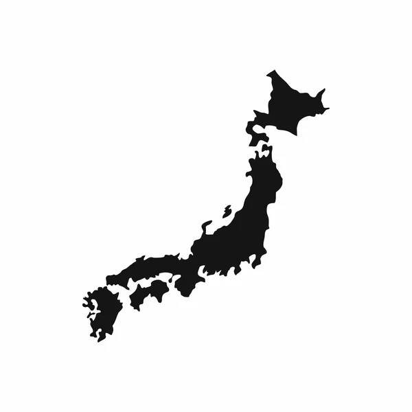 Mapa Japonsko ikony, jednoduchý styl — Stockový vektor