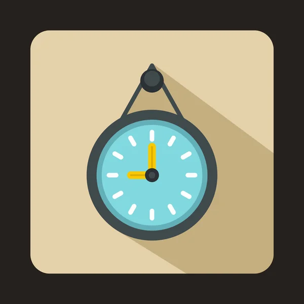 Horloge murale de bureau icône, style plat — Image vectorielle