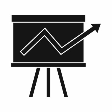 Flip chart istatistikleri simgesi, basit tarzı ile