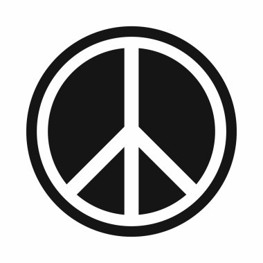 İşareti hippi barış simgesi, basit tarzı