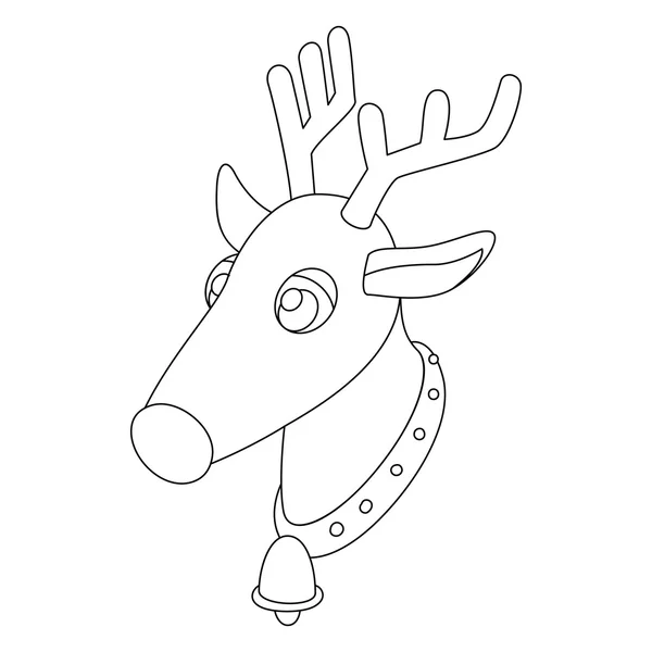 Deer head icon, outline style — Stock Vector