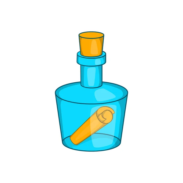 Bottiglia con icona lettera, stile cartone animato — Vettoriale Stock