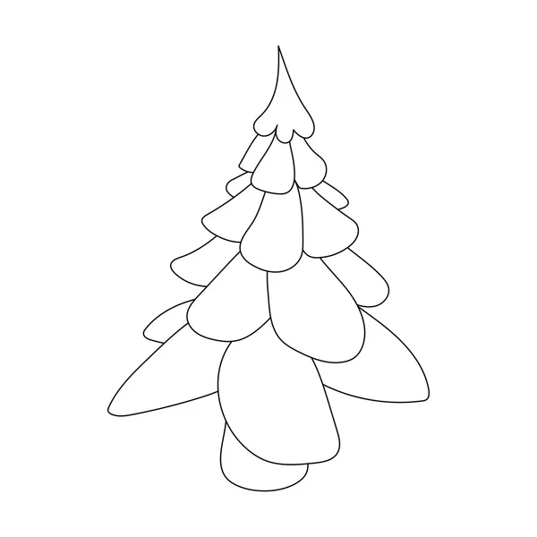 Vánoční jedle strom ikona, styl osnovy — Stockový vektor