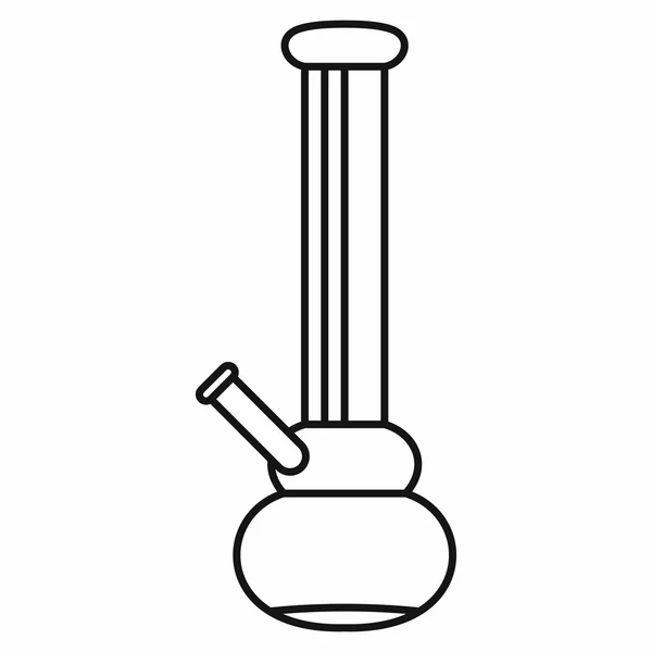 Bong fumer de la marijuana icône, style contour — Image vectorielle