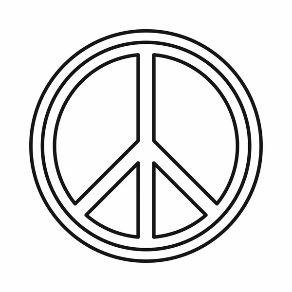 Peace sign rund ikon, dispositionsformat — Stock vektor