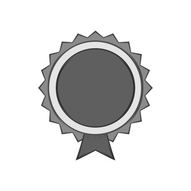 Yuvarlak etiket kalite simgesi, siyah tek renkli stil