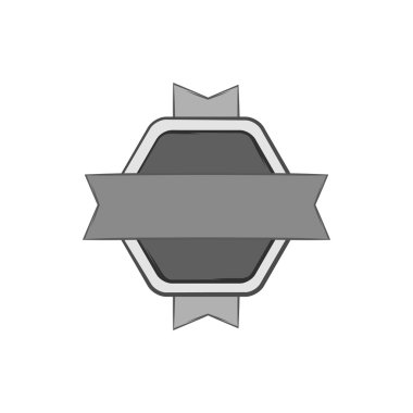 Ticari etiket simgesi, siyah tek renkli stil