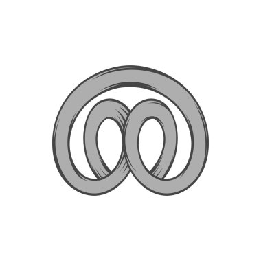 Simit simgesi, siyah monokrom tarzı