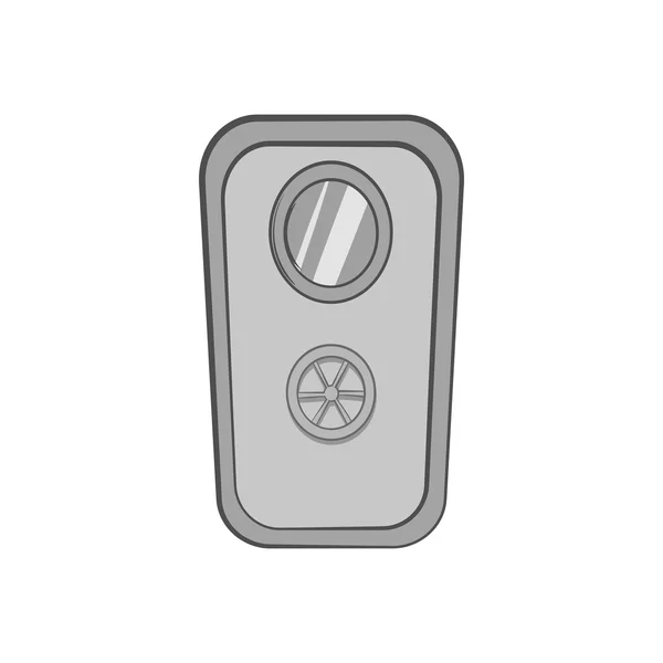 Puerta de icono de caja fuerte, negro estilo monocromo — Vector de stock
