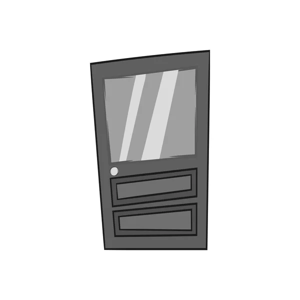 Porta com ícone de vidro, estilo monocromático preto — Vetor de Stock