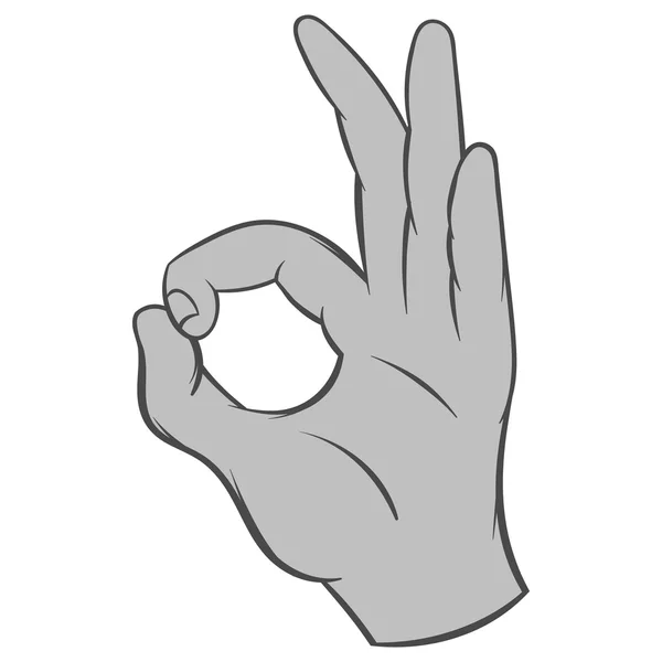 Icône geste correct, style monochrome noir — Image vectorielle