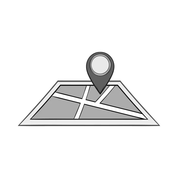 Mapa e icono de signo JPS, estilo monocromo negro — Vector de stock