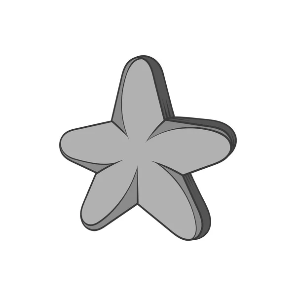 Beş sivri yıldız simgesi, siyah tek renkli stil — Stok Vektör