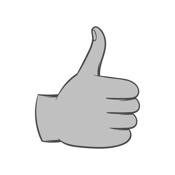 Ícone de aprovação de gestos, estilo monocromático preto — Vetor de Stock