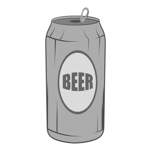 Icono de cerveza de aluminio, estilo monocromo negro — Archivo Imágenes Vectoriales
