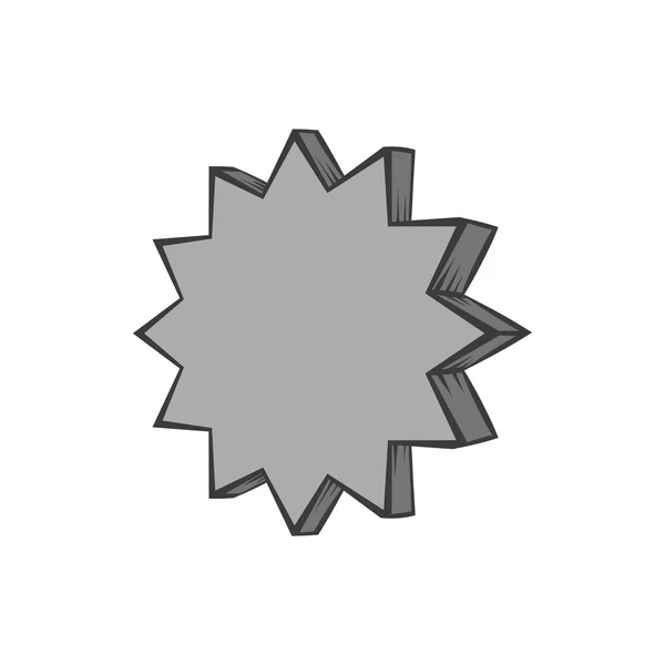 Scalloped Star Icon, svart svartvit stil — Stock vektor