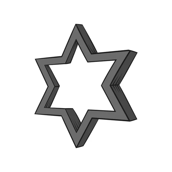 Ícone de estrela figura geométrica, estilo monocromático preto — Vetor de Stock
