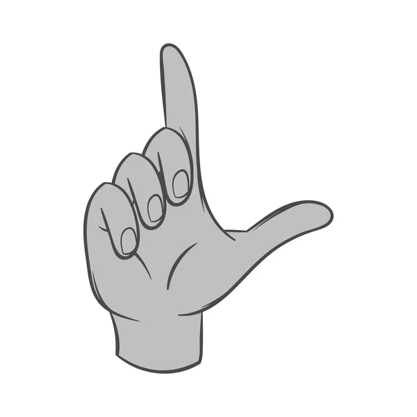 Ícone de ideia de gestos, estilo monocromático preto — Vetor de Stock