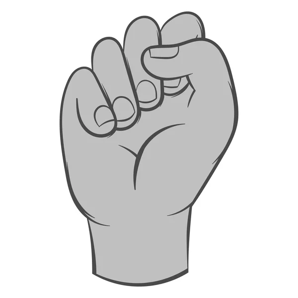 紧握的拳头图标，黑色单色风格 — 图库矢量图片