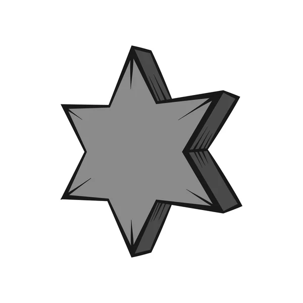 6つの尖った星のアイコンの幾何学的形状 — ストックベクタ