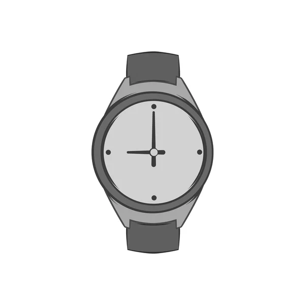 Wrist watch icon, black monochrome style — ストックベクタ