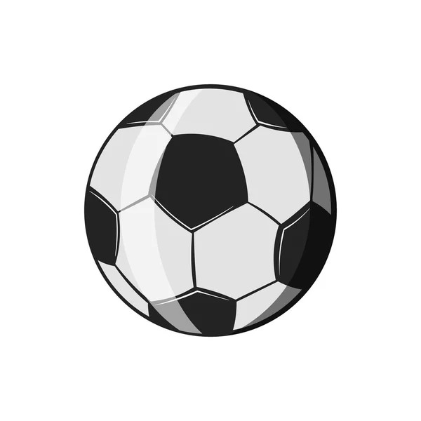 Icono de pelota de fútbol, negro estilo monocromo — Vector de stock
