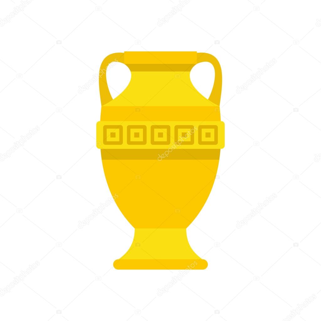 Ancient gold vase icon, flat style