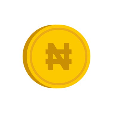 Nairas ile altın sikke simge, düz stil oturum